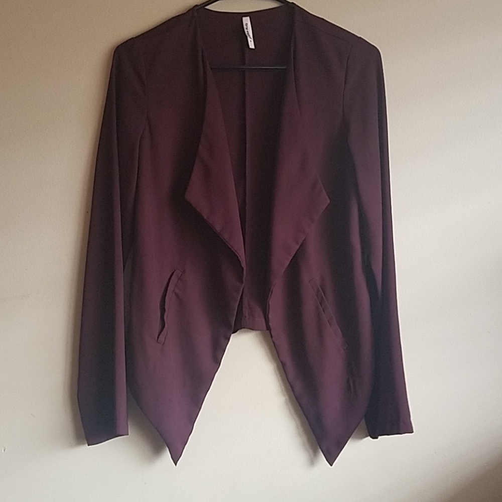 Maroon Open Front Blazer